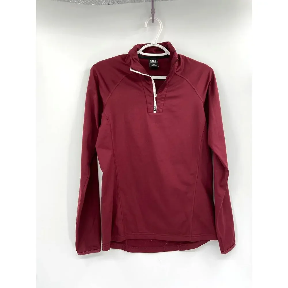 Helly Hansen‎ Phantom 1/2 Zip Mid Layer Sweater Size M Maroon Red